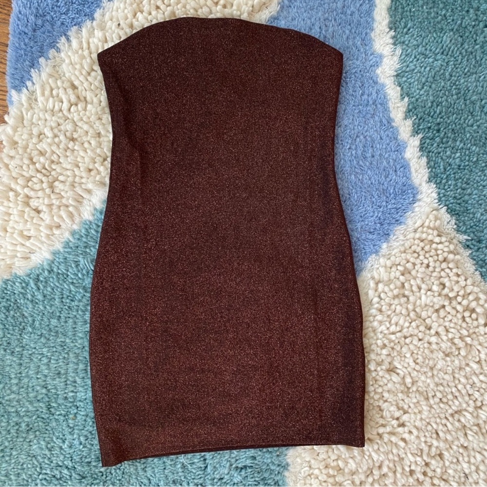 H and M brown sparkly tub dress - size s - NWT